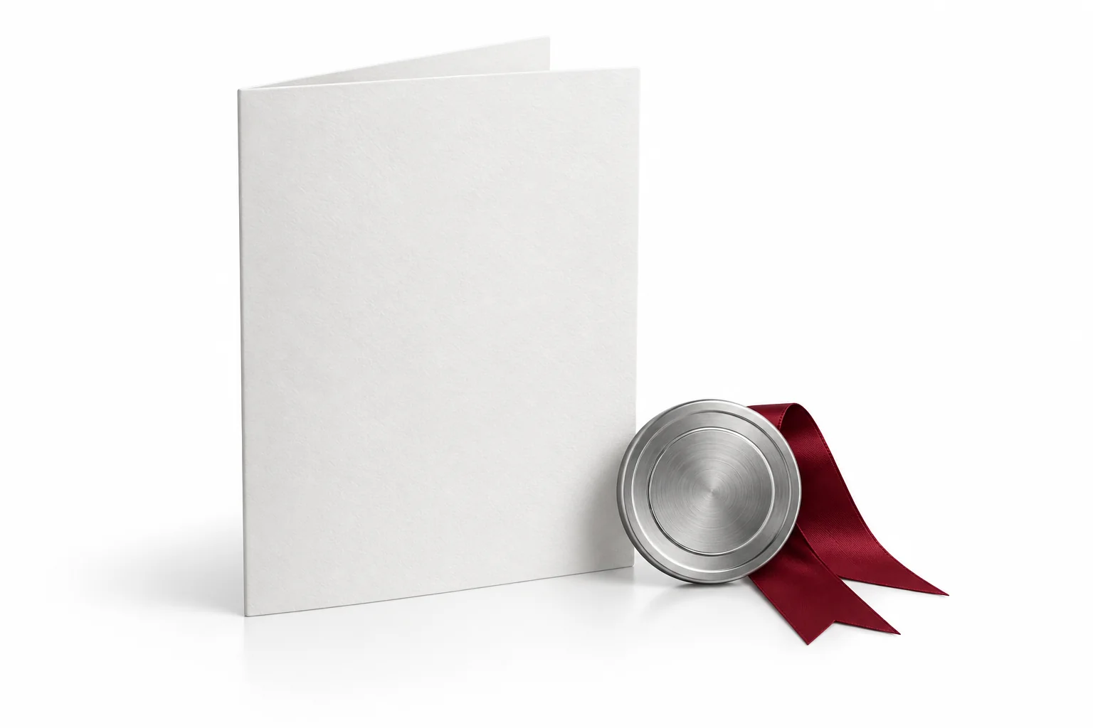 A blank certificate with an abstract metallic seal